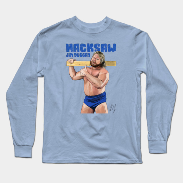 "Hacksaw" Jim Duggan: Hoo! Long Sleeve T-Shirt by 51Deesigns