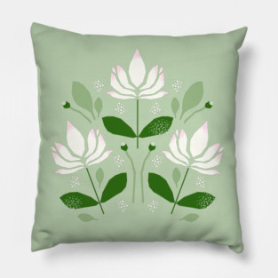 White Lotus flower Pillow