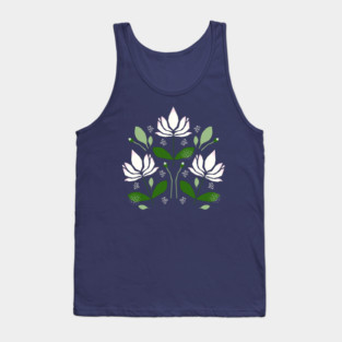 White Lotus flower Tank Top