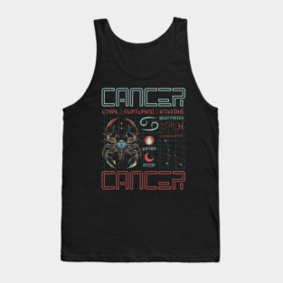 Cancer Zodiac Cyberpunk T-Shirt | Futuristic Astrology Horoscope Design Tank Top