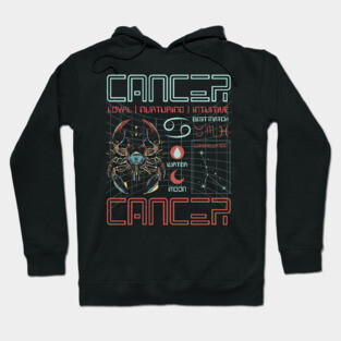 Cancer Zodiac Cyberpunk T-Shirt | Futuristic Astrology Horoscope Design Hoodie
