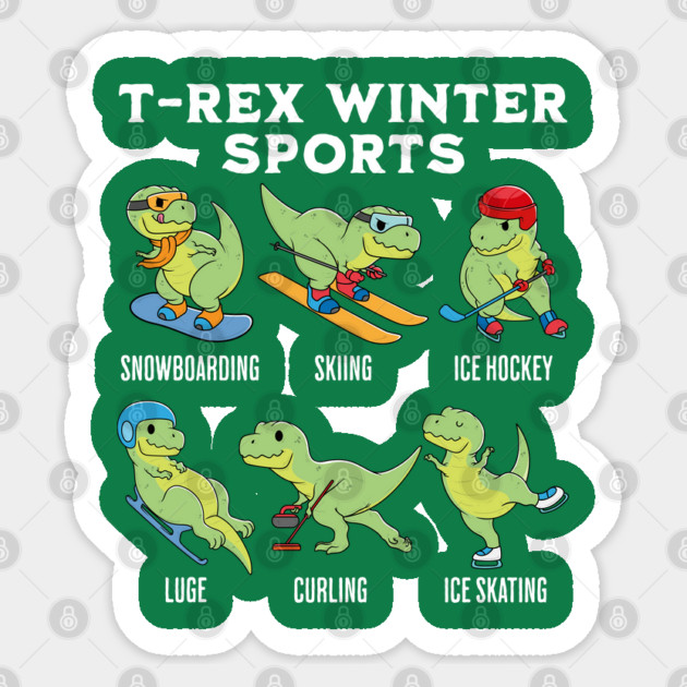 T-Rex Winter Sports Sticker by GoshWow®