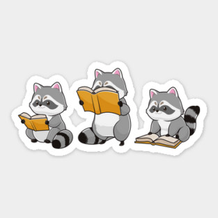 Bookish Raccoons Sticker