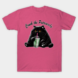 Chonky Black Cat Crush The Patriarchy T-Shirt