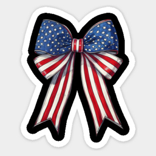Retro 4th of July Coquette Bows American Flag USA Patriotic Magnet