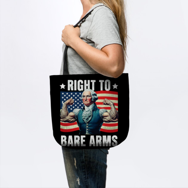 Right To Bare Arms Us Flag 4th Of July Funny Gym Workout by Creatifly Graphic Tees