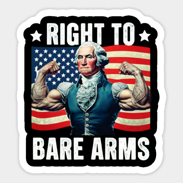 Right To Bare Arms Us Flag 4th Of July Funny Gym Workout Magnet by Creatifly Graphic Tees