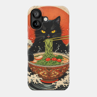 Samurai Ramen Cat – Japanese Wave Art Feline Design Phone Case