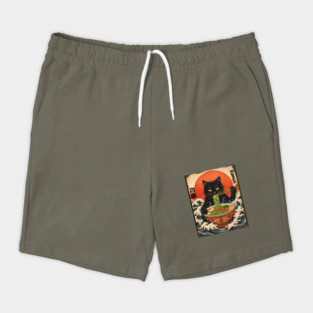 Samurai Ramen Cat – Japanese Wave Art Feline Design Shorts