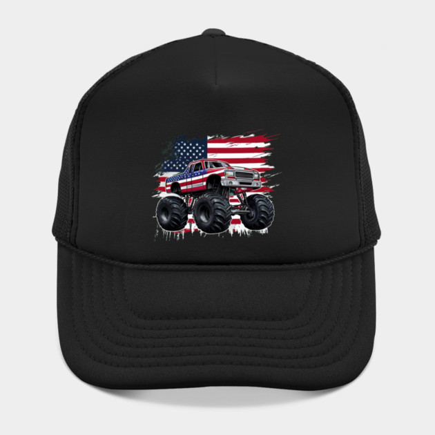 Monster Truck USA Flag American For 4th Of July by Creatifly Graphic Tees