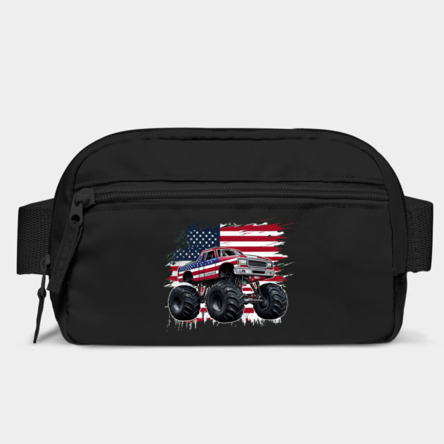 Monster Truck USA Flag American For 4th Of July by Creatifly Graphic Tees