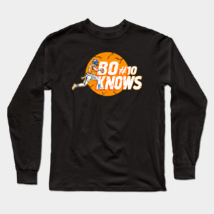 Bo Nix #10 Bo Knows Cartoon Long Sleeve T-Shirt