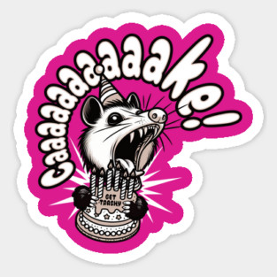 Possum Birthday Cake Sticker