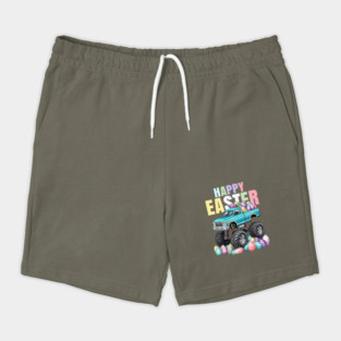 Boys Happy Easter Monster Truck Easter Eggs Toddler Shorts