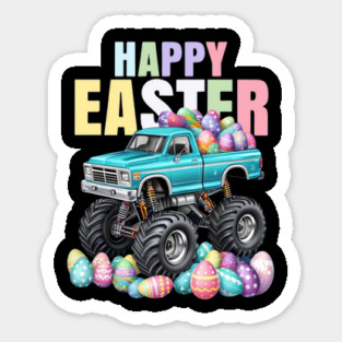 Boys Happy Easter Monster Truck Easter Eggs Toddler Magnet