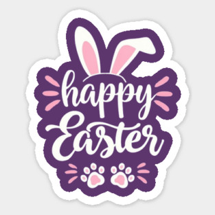 Women Happy Easter Bunny Rabbit Graphic Funny Letter Sticker