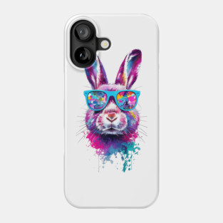 Bunny Face With Tie Dye Glasses Happy Easter Day Men Boy Kid Phone Case