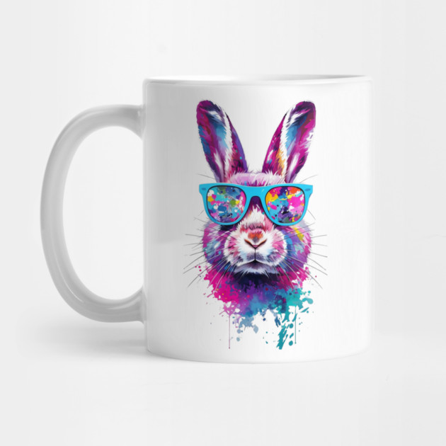 Bunny Face With Tie Dye Glasses Happy Easter Day Men Boy Kid by Creatifly Graphic Tees