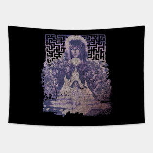 Retro Vintage Labyrinth Movie Tapestry