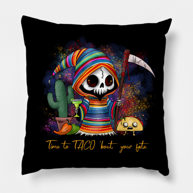 Cinco de Mayo Grim Reaper Pillow by H. R. Sinclair