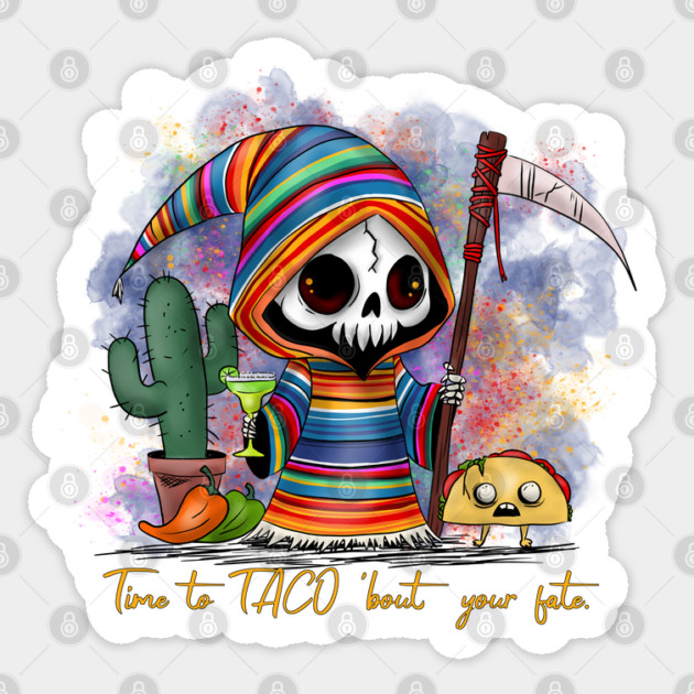 Cinco de Mayo Grim Reaper Sticker by H. R. Sinclair