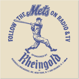 Vintage Blue Sixties New York Mets Art Posters and Art