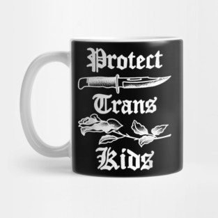 Protect Trans Kids Knife Lgbtq Rose Ally Trans Pride Flag Mug