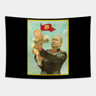 Baby Trump Putin Funny Political Parody Tapestry