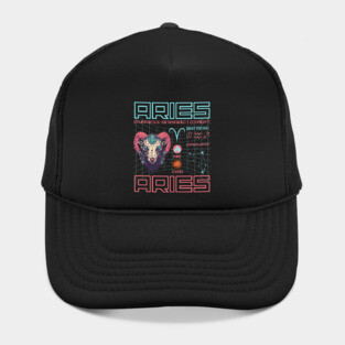 Aries Cyberpunk Zodiac Astrology Design Hat