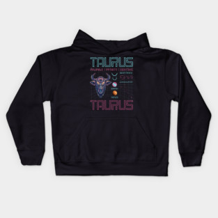 Taurus Futuristic Zodiac Astrology Art Kids Hoodie