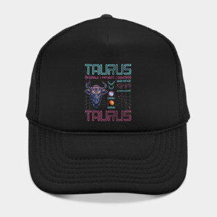 Taurus Futuristic Zodiac Astrology Art Hat