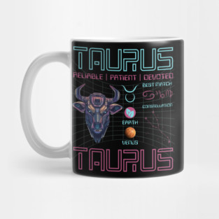 Taurus Futuristic Zodiac Astrology Art Mug