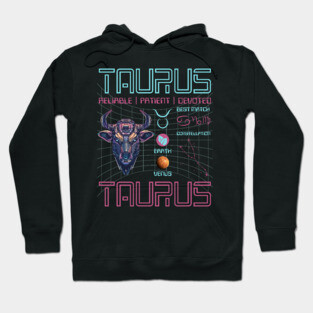 Taurus Futuristic Zodiac Astrology Art Hoodie