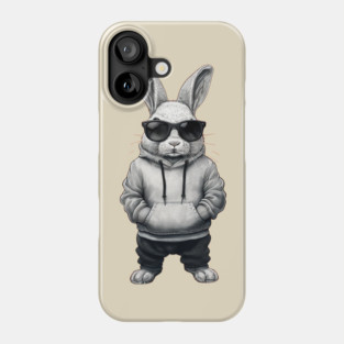 Bunny Face With Sunglasses Easter Day for Boys Men Kids Phone Case