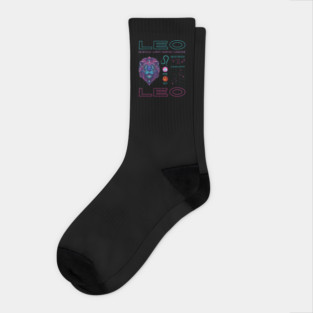 Leo Cyberpunk Zodiac Neon Aesthetic Socks