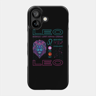 Leo Cyberpunk Zodiac Neon Aesthetic Phone Case