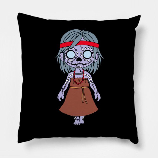 Cute Aboriginal Australian Zombie Pillow by H. R. Sinclair
