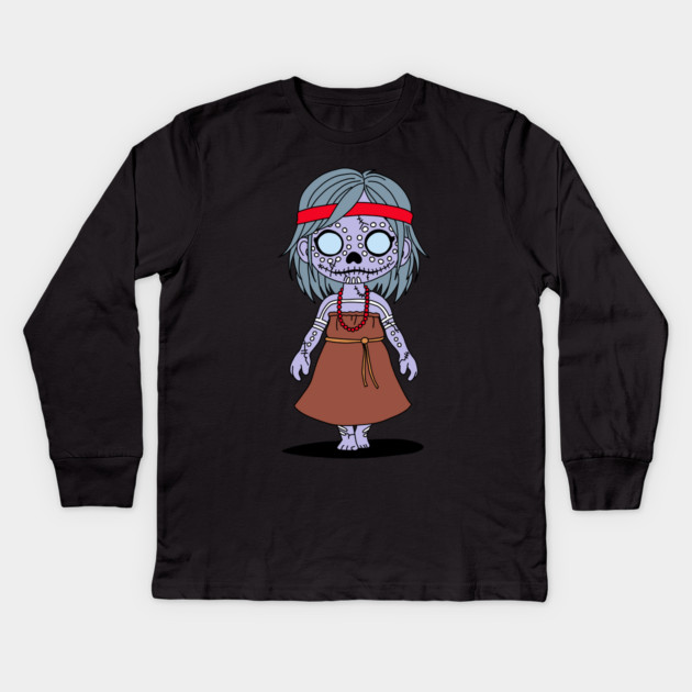 Cute Aboriginal Australian Zombie Kids Long Sleeve T-Shirt by H. R. Sinclair