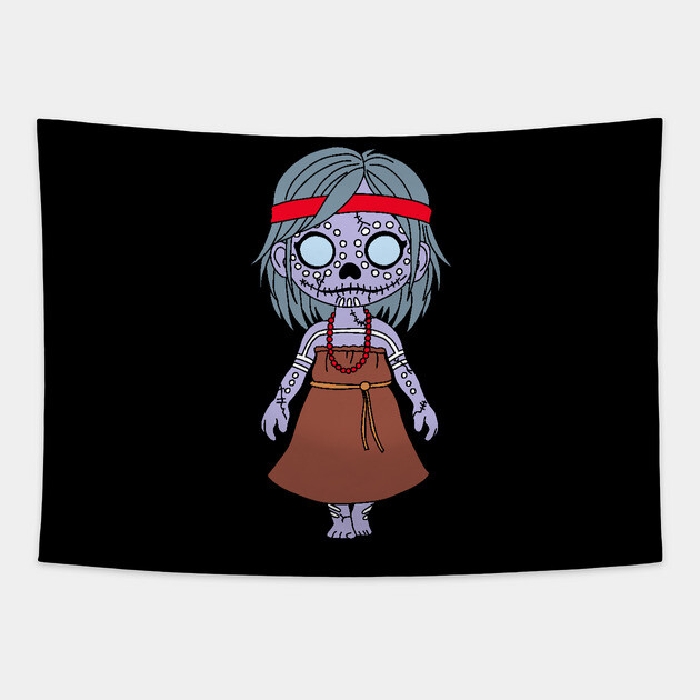 Cute Aboriginal Australian Zombie Tapestry by H. R. Sinclair