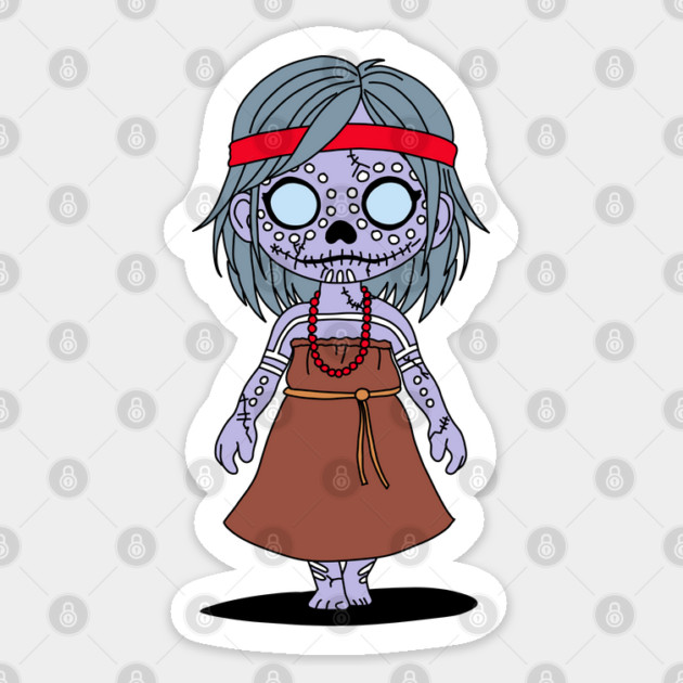 Cute Aboriginal Australian Zombie Sticker by H. R. Sinclair