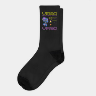 Virgo Futuristic Zodiac Cyberpunk Design Socks