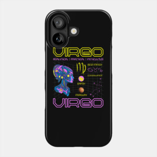 Virgo Futuristic Zodiac Cyberpunk Design Phone Case