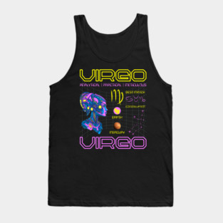 Virgo Futuristic Zodiac Cyberpunk Design Tank Top