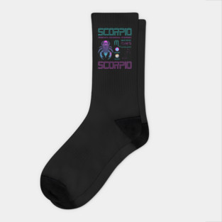 Scorpio Cyberpunk Zodiac Sci-Fi Design Socks