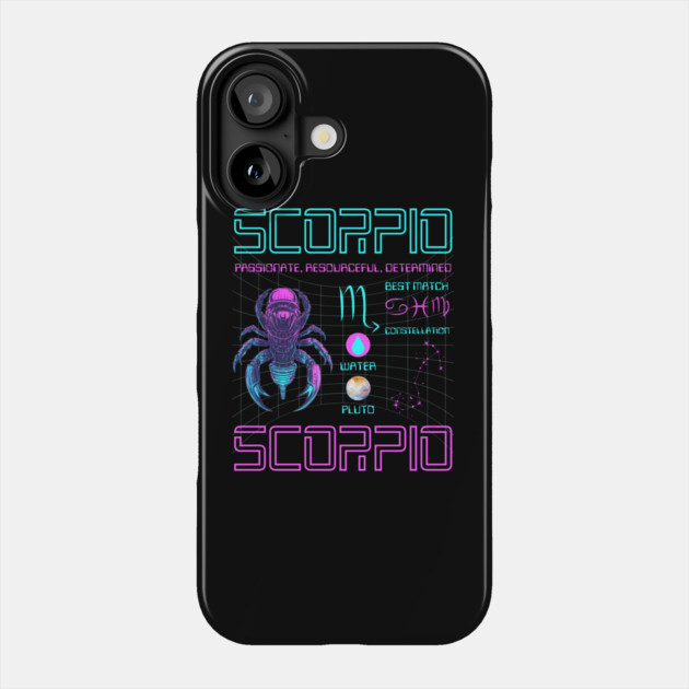 Scorpio Cyberpunk Zodiac Sci-Fi Design Phone Case by TuncGK
