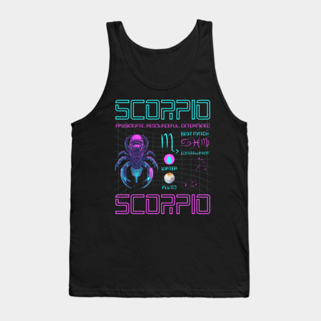 Scorpio Cyberpunk Zodiac Sci-Fi Design Tank Top by TuncGK