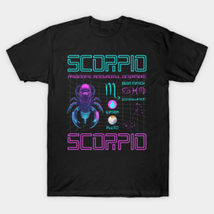 Scorpio Cyberpunk Zodiac Sci-Fi Design T-Shirt