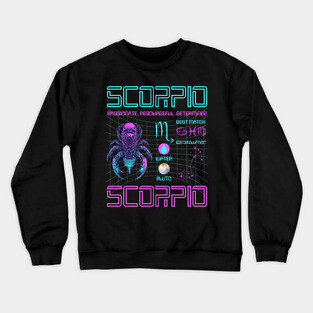Scorpio Cyberpunk Zodiac Sci-Fi Design Crewneck Sweatshirt