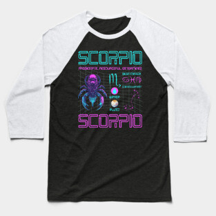 Scorpio Cyberpunk Zodiac Sci-Fi Design Baseball T-Shirt