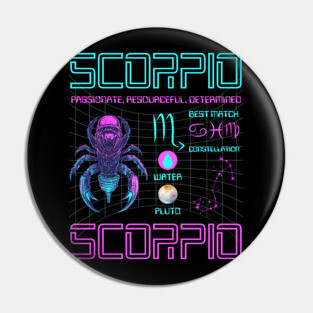 Scorpio Cyberpunk Zodiac Sci-Fi Design Pin
